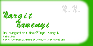 margit namenyi business card